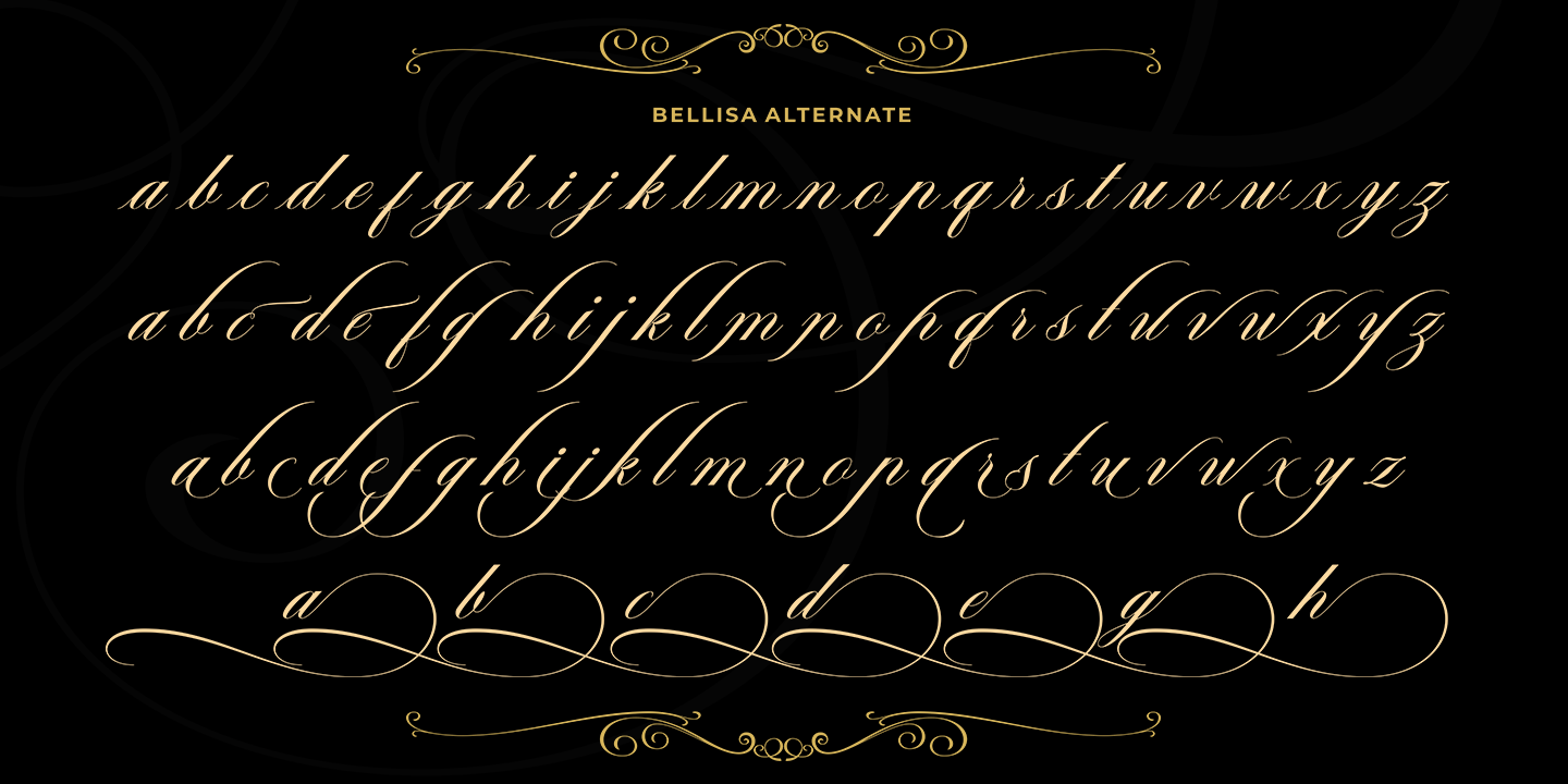Bellisa Script Ornamen Font preview